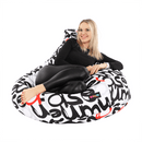 Babzsák, fehér/fekete/szürke/piros minta, ELION