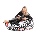 Babzsák, fehér/fekete/szürke/piros minta, ELION