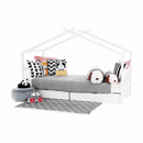 Ágy 2 konténerrál, fehér, ELISIA