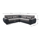 Ülőgarnitúra, sötét szürke/szürke Soro anyag, balos, kivitel, EMILY