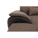 ülőgarnitúra U alakban, szövet barna/textilbőr barna, balos, EMILY U