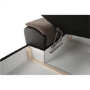 ülőgarnitúra U alakban, szövet barna/textilbőr barna, balos, EMILY U