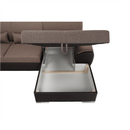 ülőgarnitúra U alakban, szövet barna/textilbőr barna, jobbos, EMILY U