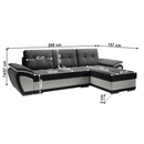 Kinyitható ülőgarnitúra, világosszürke/sötétszürke, jobbos, ENIF ROH