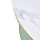 Dohányzóasztal, világos márvány/tejes/gold króm-arany, ENION 2 NEW