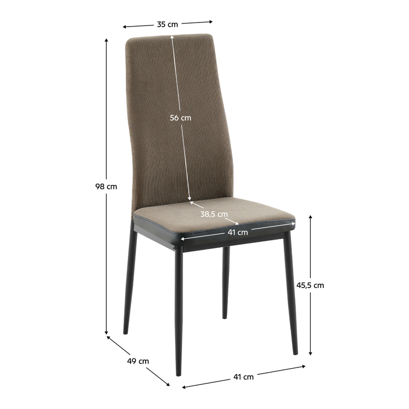 Étkező szék, sötétbarna/fekete, ENRA NEW