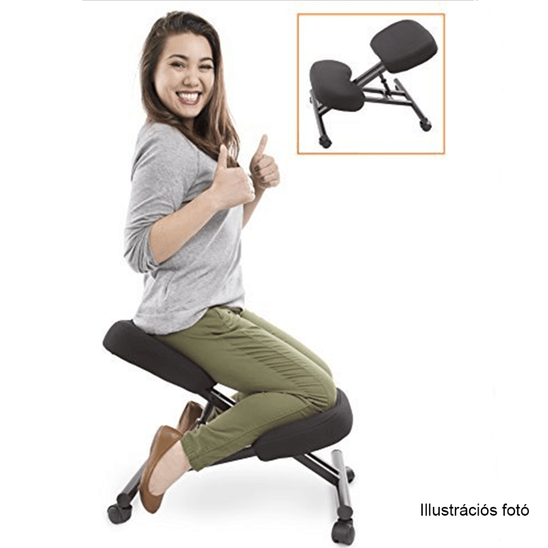 Ergonomikus térdelőszék, krémszínű/bükkfa, GROCO