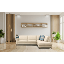 Széthúzható ülőgarnitúra, krémszínű, jobbos, ERMON ROH