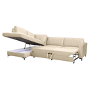 Széthúzható ülőgarnitúra, krémszínű, balos, ERMON ROH