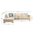 Széthúzható ülőgarnitúra, krémszínű, balos, ERMON ROH