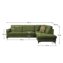 Széthúzható ülőgarnitúra, olíva zöld, jobbos, ERMON ROH