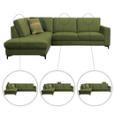 Széthúzható ülőgarnitúra, olíva zöld, balos, ERMON ROH