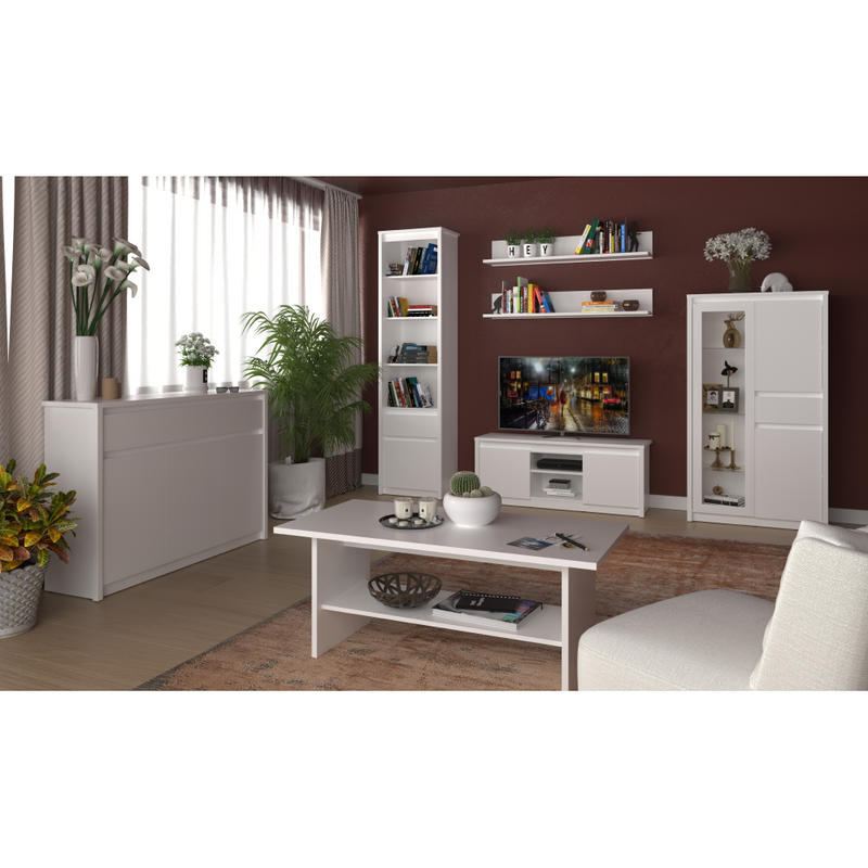 TV asztal 2D/125, fehér, ERODIN