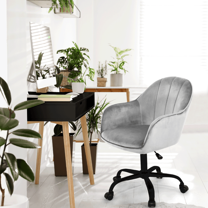 Irodai szék, Velvet anyag világosszürke/fekete, EROL