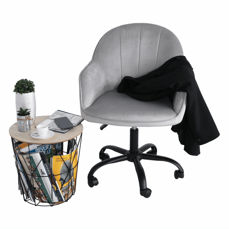 Irodai szék, Velvet anyag világosszürke/fekete, EROL