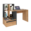 Számítógépasztal, tölgy craft arany/grafit, EROSS NEW