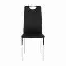 Szék, textilbőr fekete/króm, ERVINA