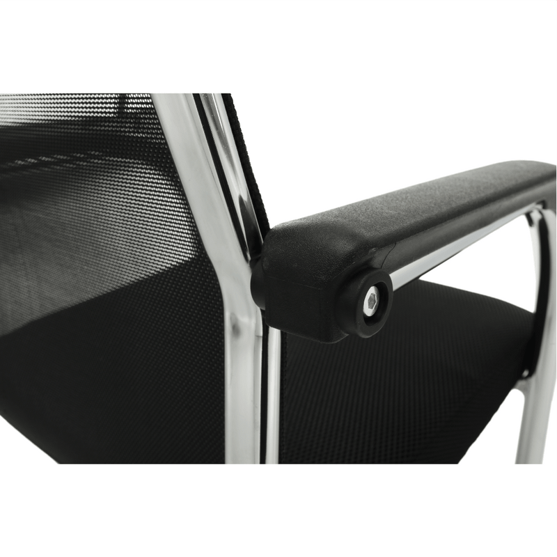 Tárgyalószék, fekete/ezüst, ESIN