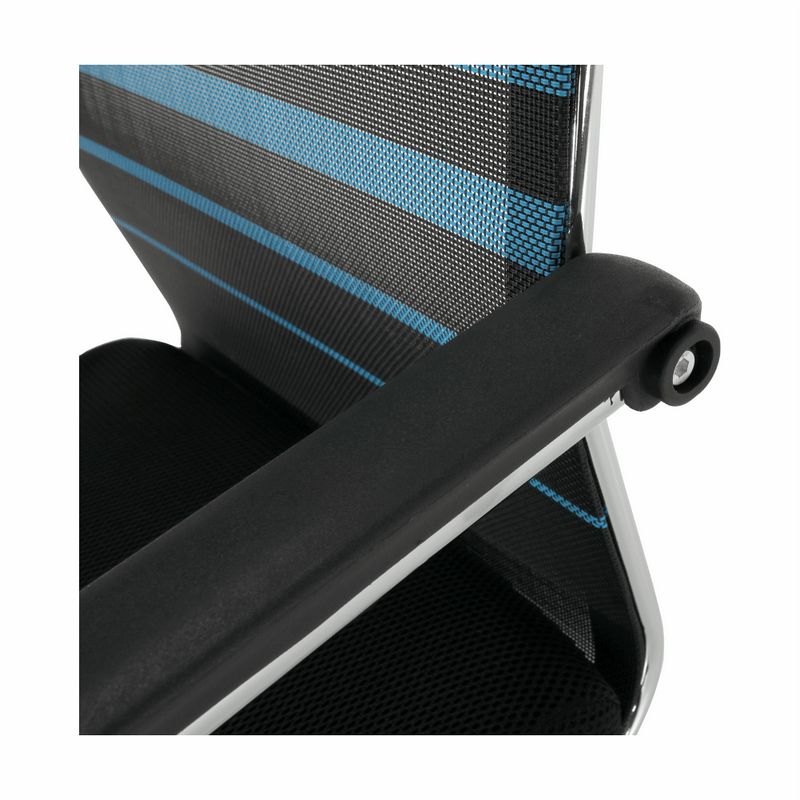 Tárgyalószék, kék/fekete, szövet, ESIN