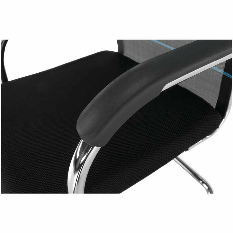 Tárgyalószék, kék/fekete, szövet, ESIN