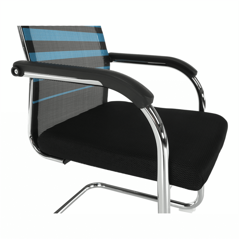 Tárgyalószék, kék/fekete, szövet, ESIN