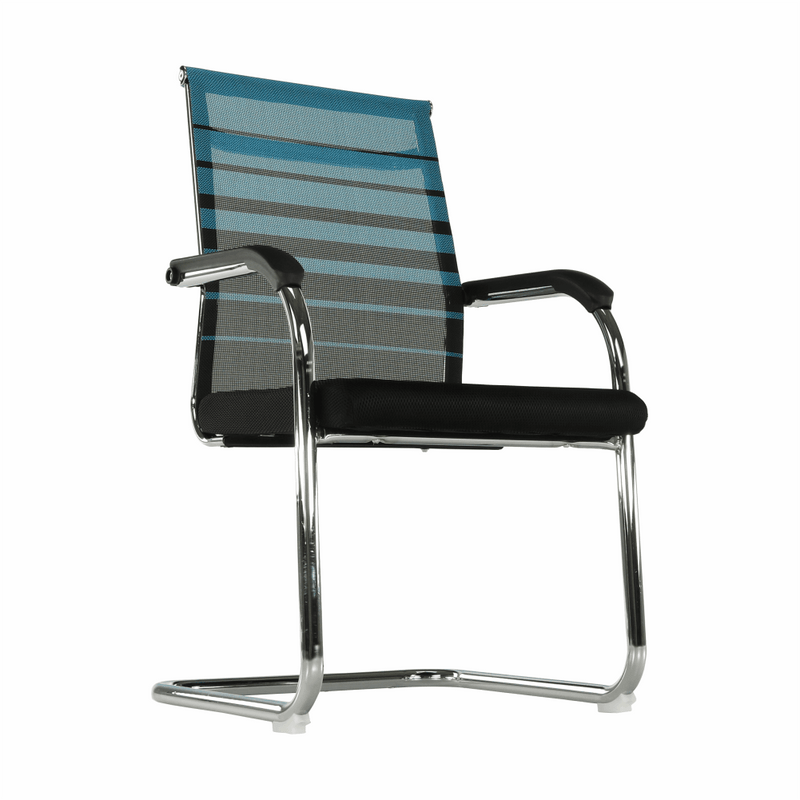 Tárgyalószék, kék/fekete, szövet, ESIN