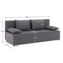 Kihúzható heverő, világosszürke, EUGI