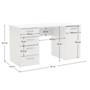 Íróasztal, fehér, EUSTACH