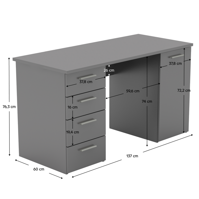 Íróasztal, grafit, EUSTACH