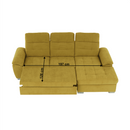 Ülőgarnitúra, mustár anyag, jobbos, EVANGELIN