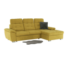 Ülőgarnitúra, mustár anyag, jobbos, EVANGELIN