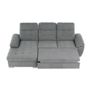 Ülőgarnitúra, szürke anyag, balos, EVANGELIN