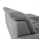 Ülőgarnitúra, szürke anyag, jobbos, EVANGELIN