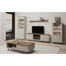 Komód polcokkal, kasmír/castello tölgy, EYCO 2D