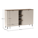 Komód polcokkal, kasmír/castello tölgy, EYCO 2D