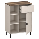 Alacsony polcos szekrény, kasmír/castello tölgy, EYCO 1D1S