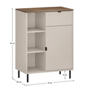 Alacsony polcos szekrény, kasmír/castello tölgy, EYCO 1D1S