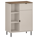 Alacsony polcos szekrény, kasmír/castello tölgy, EYCO 1D1S