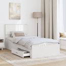 vidaXL Ágykeret fejtámlával fiókkal Fehér 90 x 190 cm Faanyag