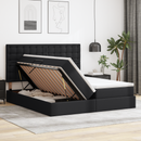 vidaXL Ágy tárolóval és matraccal matracmal Fekete 180 x 200 cm Műbőr