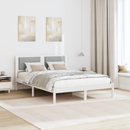vidaXL Ágykeret fejtámlával Világosszürke 160 x 200 cm Tömör fenyőfa