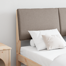 vidaXL Kárpitozott fejtámla Tópszínű 140 cm Tömör fenyőfa