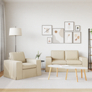 vidaXL Kanapé Szett 2 pcs Krém 162 x 80 x 82 cm szövet