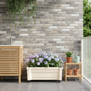 vidaXL Calypso cserép kerekekkel Fehér 79 x 35 x 33 cm PP