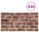 vidaXL Fali panelek 10 pcs Sötétbarna és fehér 100 x 50 cm EPS Hab