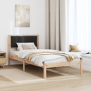 vidaXL Ágykeret fejtámlával Fekete 100 x 200 cm Tömör fenyőfa