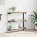 vidaXL Konzolasztal polcokkal Artisan tölgy 75 x 22,5 x 75 cm Faanyag