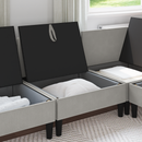 vidaXL Középső Sofa tárolóval Világosszürke Bársony