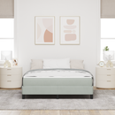 vidaXL Boxrugós ágy matracmal Világosszürke 140 x 200 cm szövet