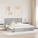 vidaXL Tárolós Ágy fejtámlával Szürke Sonoma 180 x 200 cm Faanyag